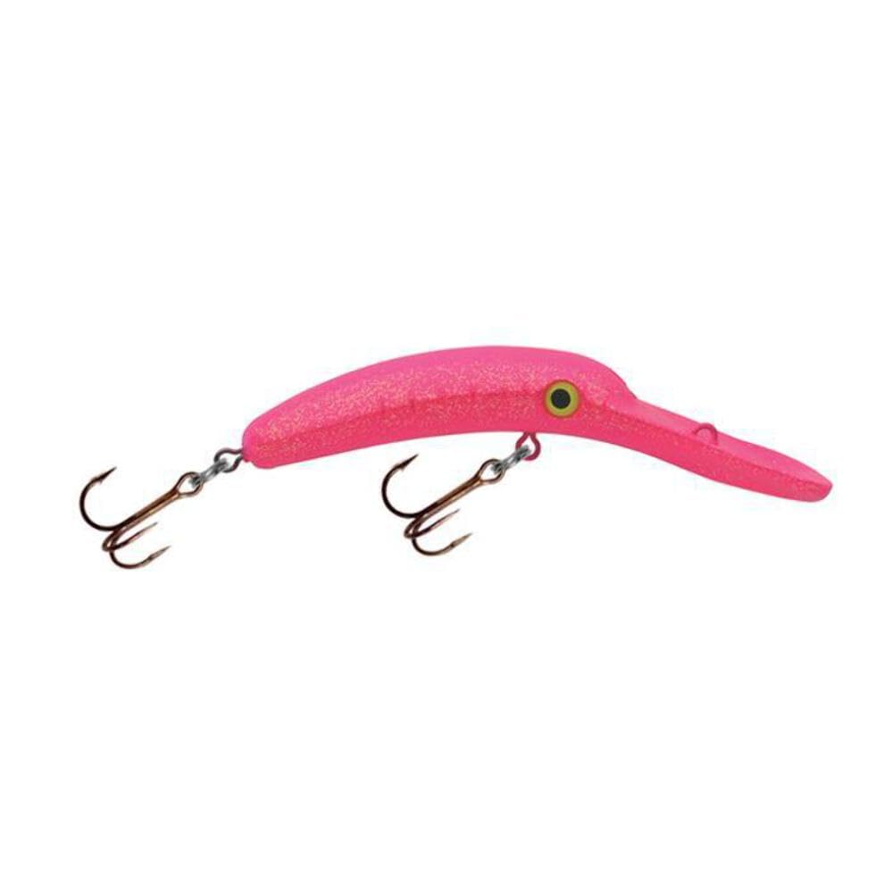 Worden's Yakima Bait MAG Lip 3.0 Glitter Pink front view, vibrant lure profile