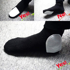 WORLD-BIO toe warmers in shoe illustrate discreet warmth for all-day comfort.