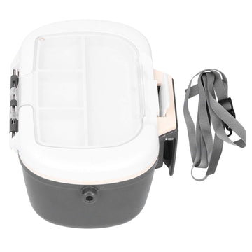 Lid opens away from body for easy bait retrieval