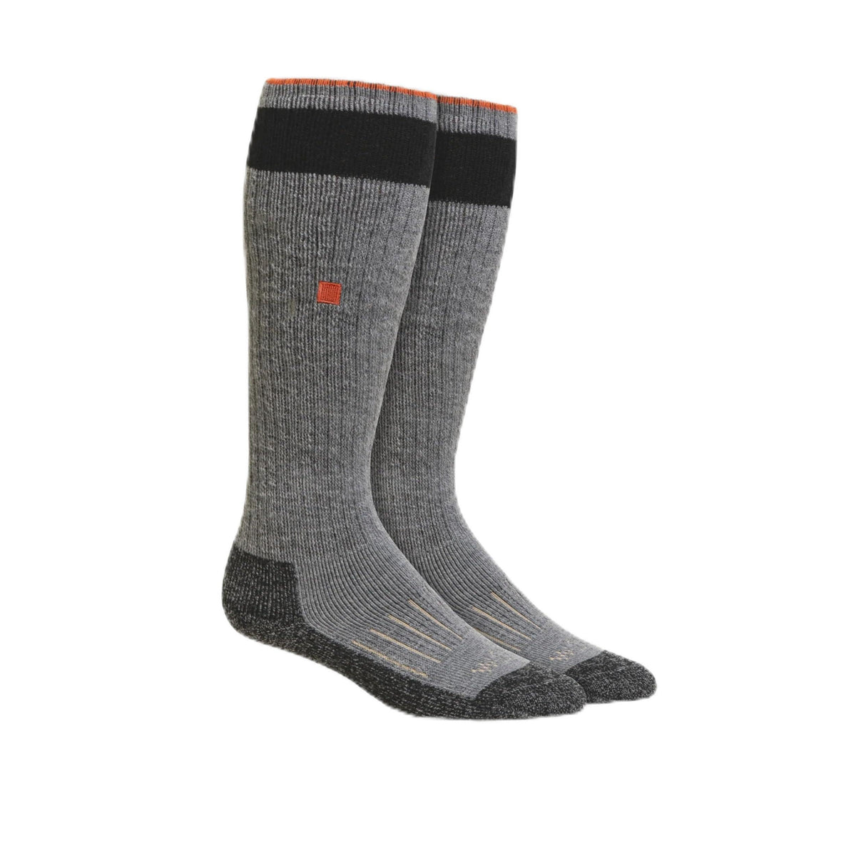 WORN merino hunting socks over-the-calf close-up shows secure fit for all-day wear