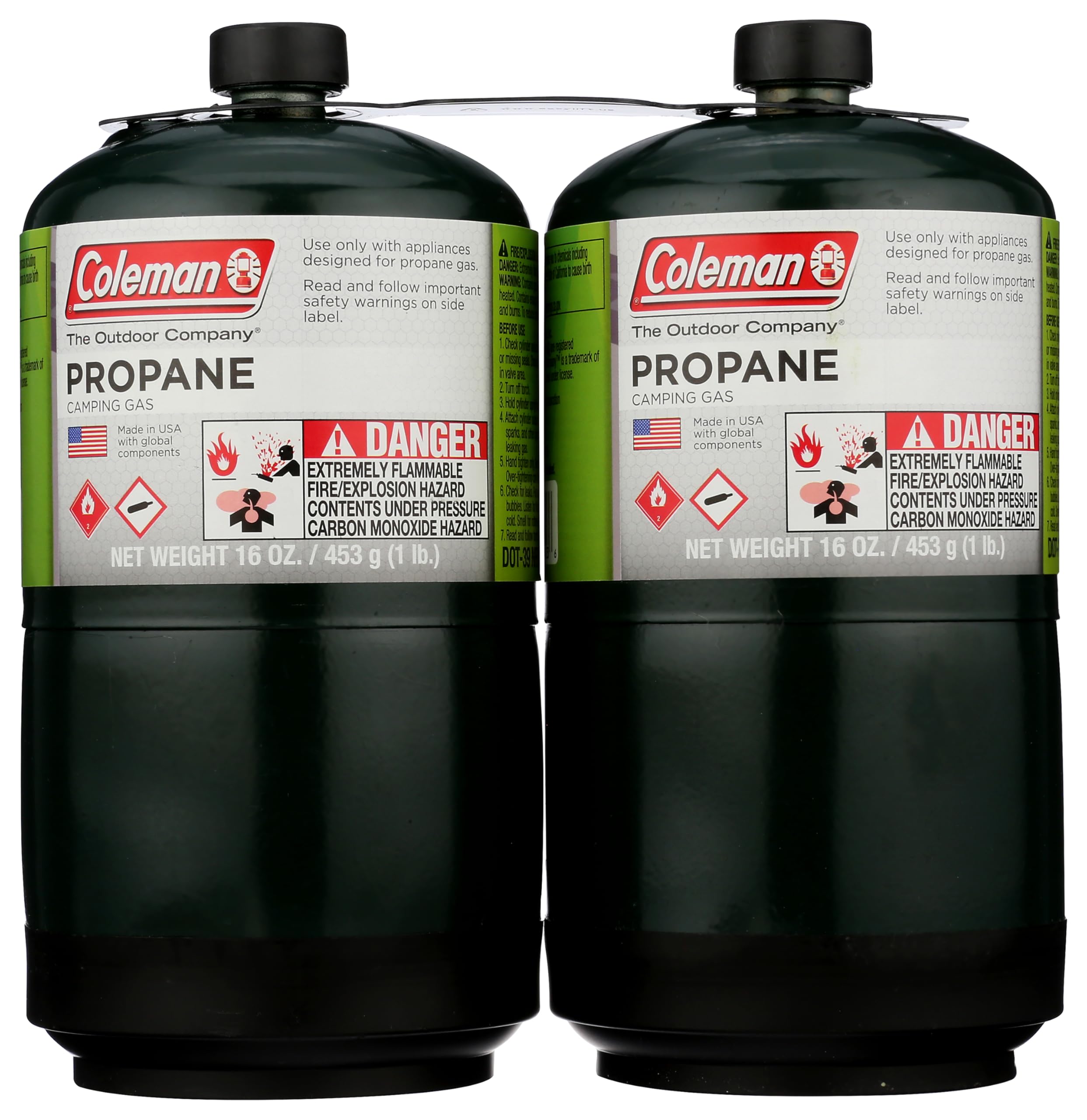 Worthington 16oz propane cylinder for on-the-go outdoor cooking and heating.