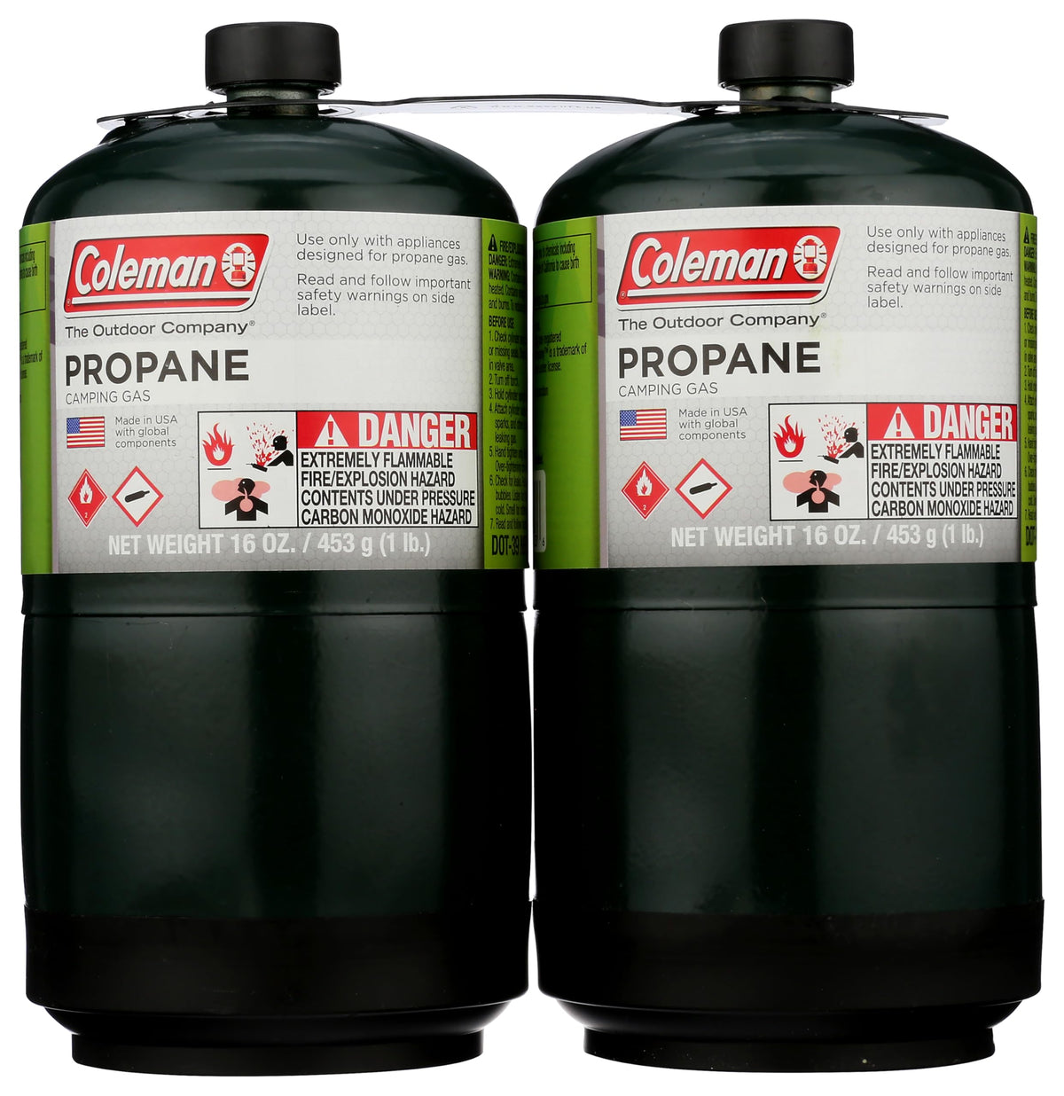 Worthington 16oz propane cylinder for on-the-go outdoor cooking and heating.
