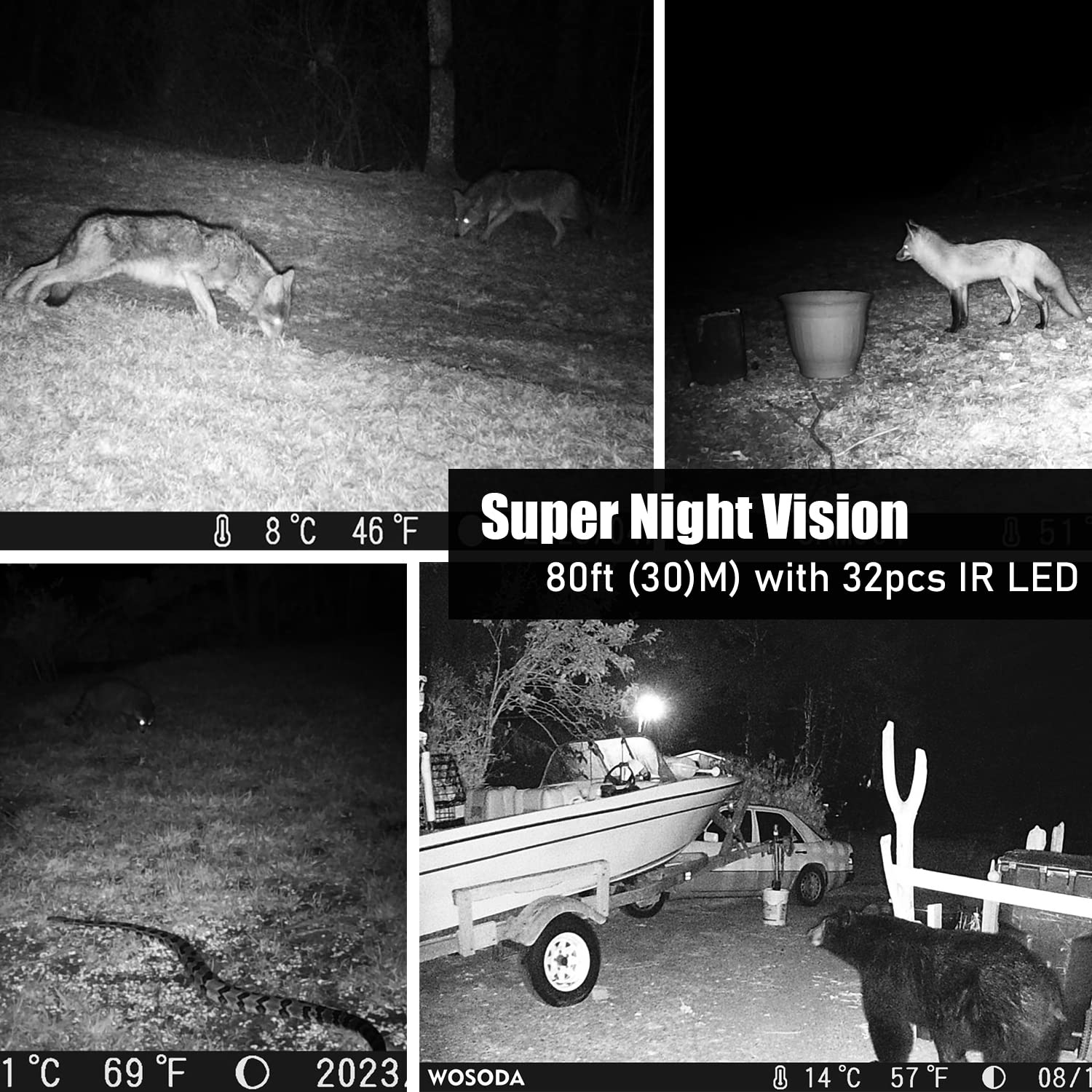WOSODA infrared flash at 80ft for nighttime shots