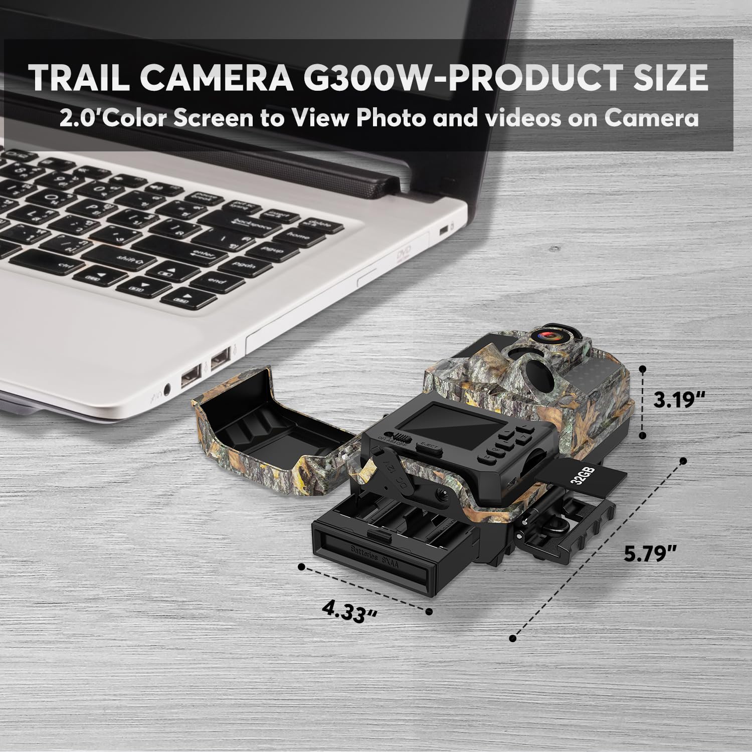 WOSODA trail camera 2.0-inch LCD screen enables quick on-site review.