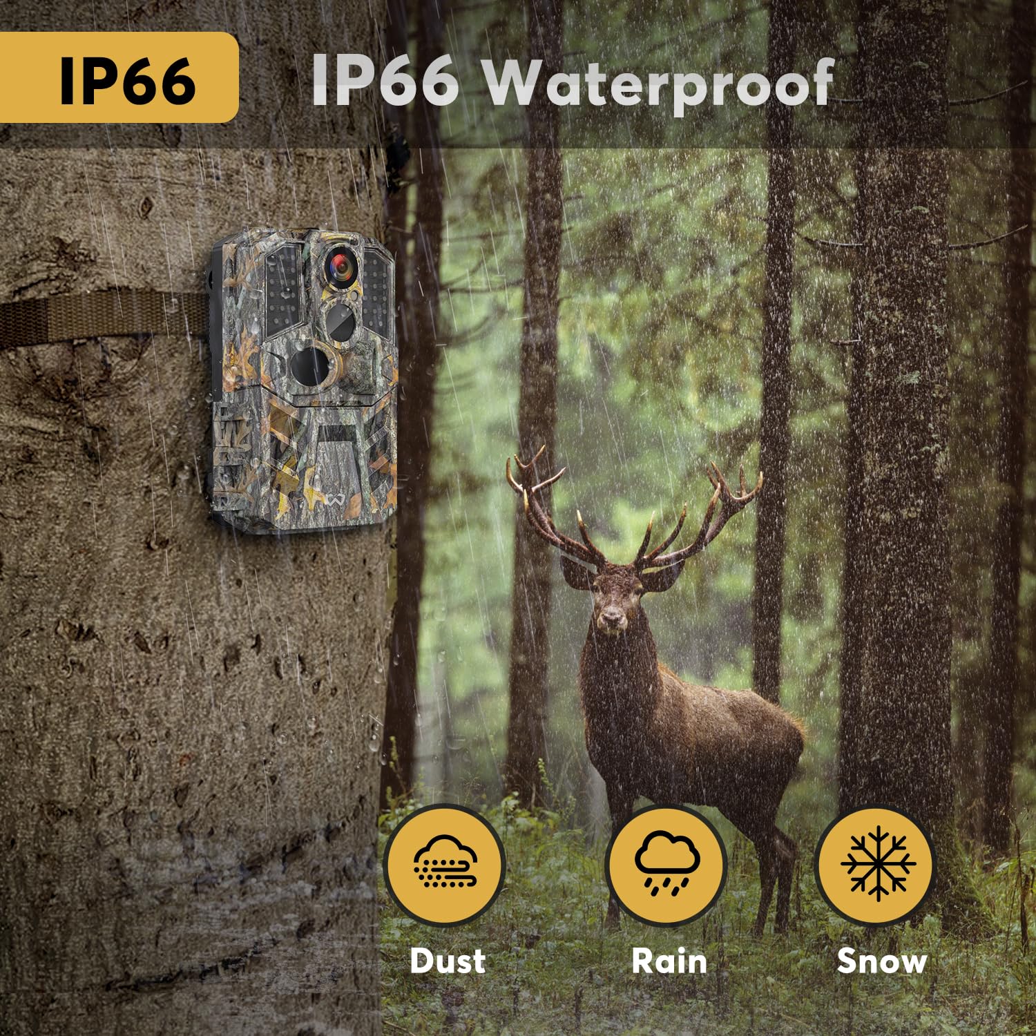WOSODA trail camera 0.2s trigger captures fast wildlife moments.