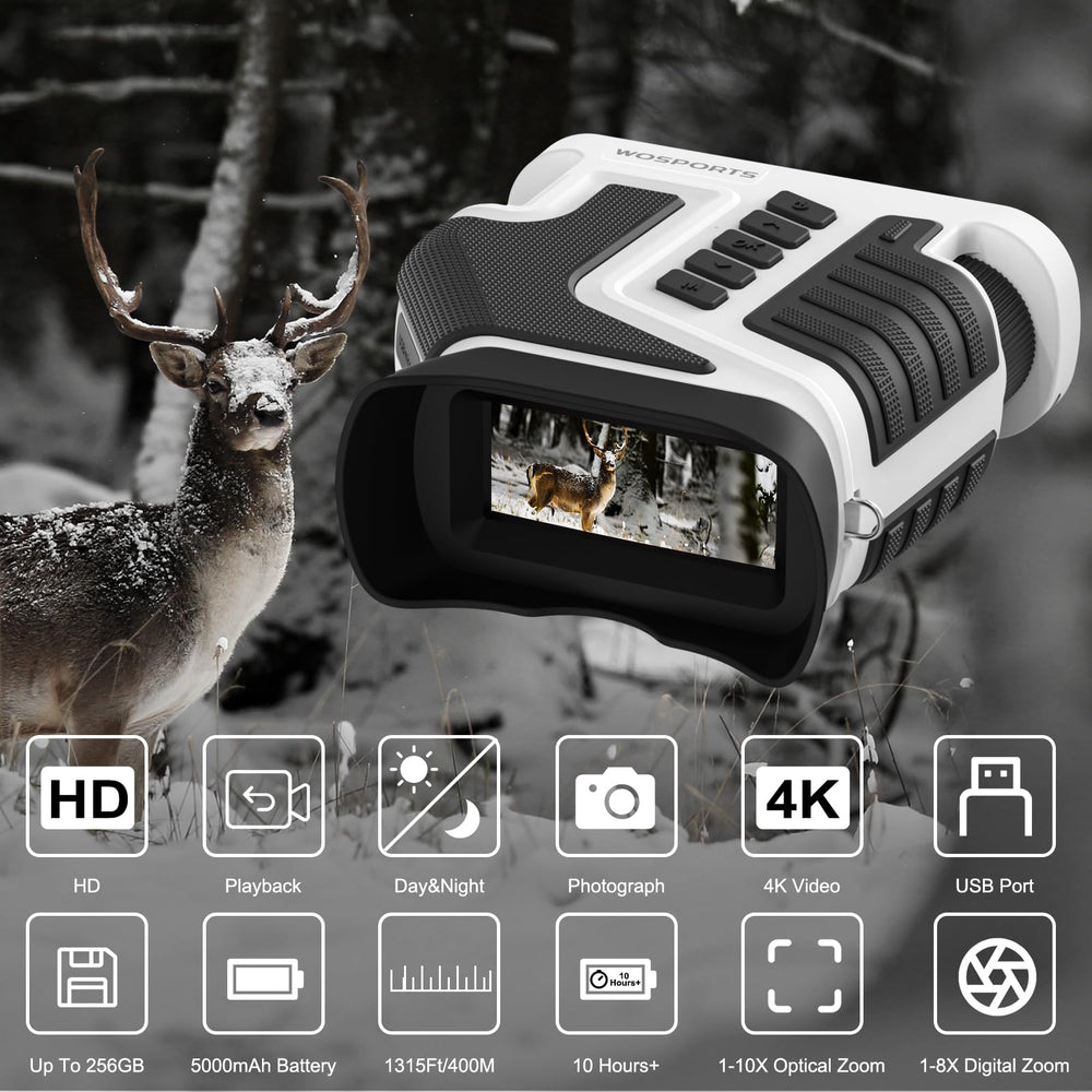 WOSPORTS 1315ft detection range image highlights long-distance wildlife spotting.