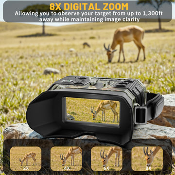 WOSPORTS 4K night vision goggles 5000mAh battery delivering extended runtime