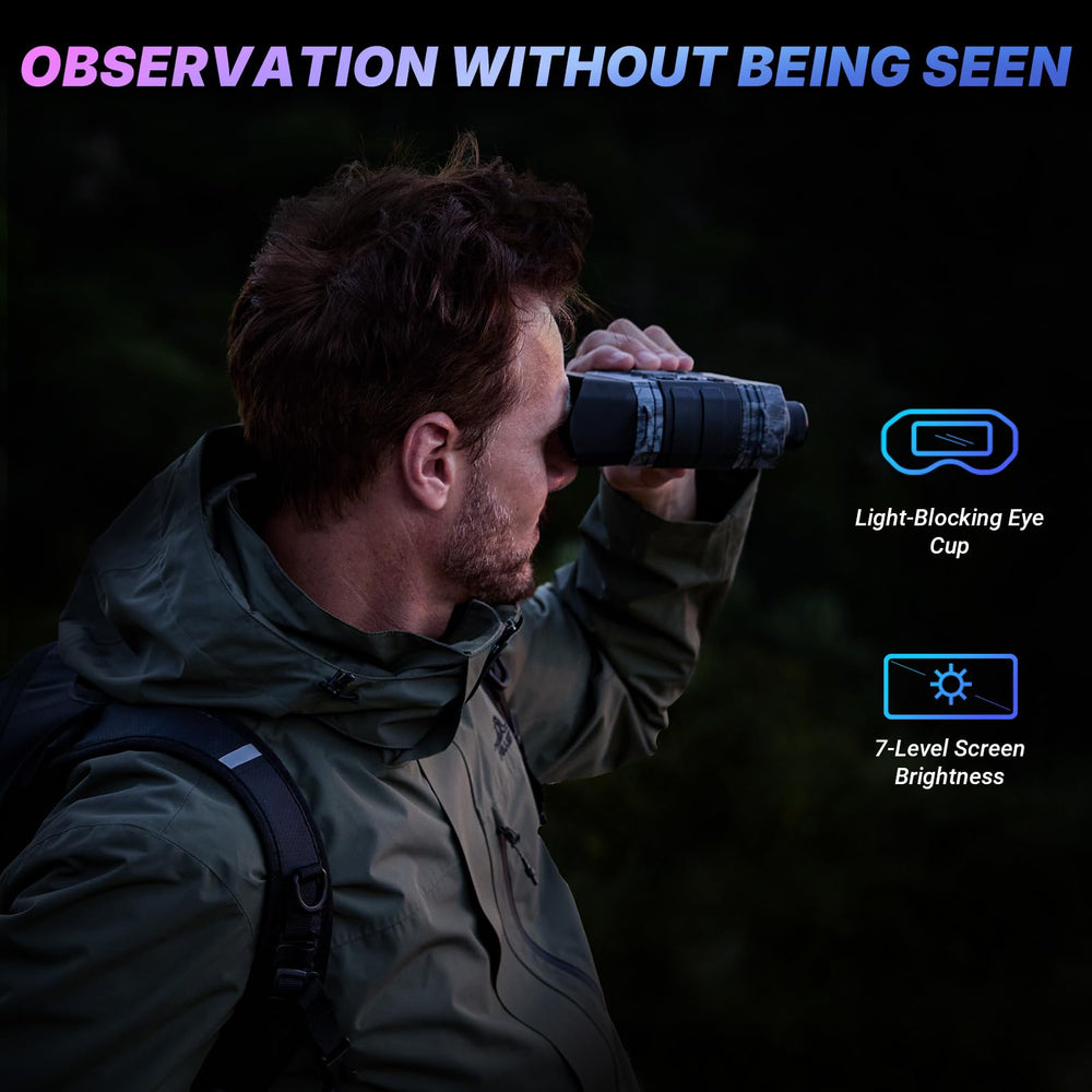 WOSPORTS 4K night vision goggles built-in flashlight and compass for navigation