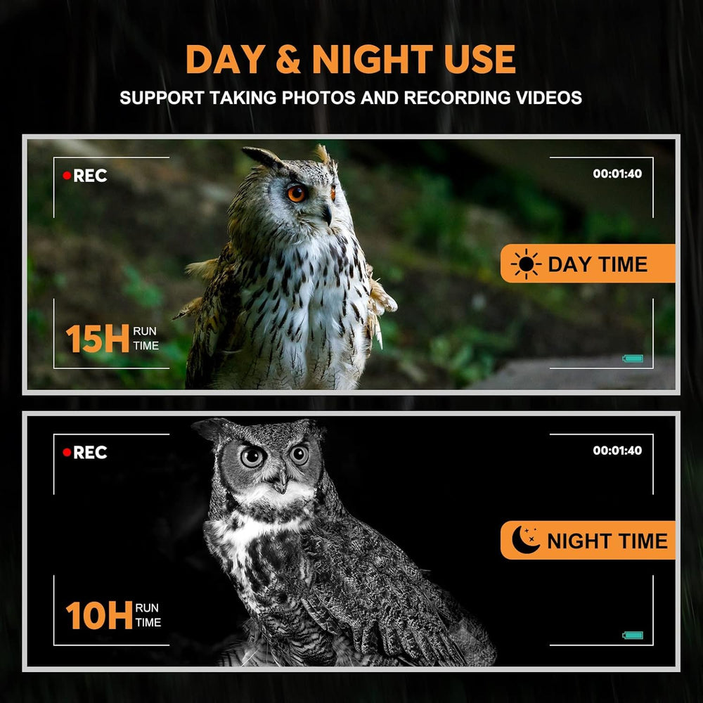 WOSPORTS 4K night vision goggles infrared illuminator improves low-light visibility.