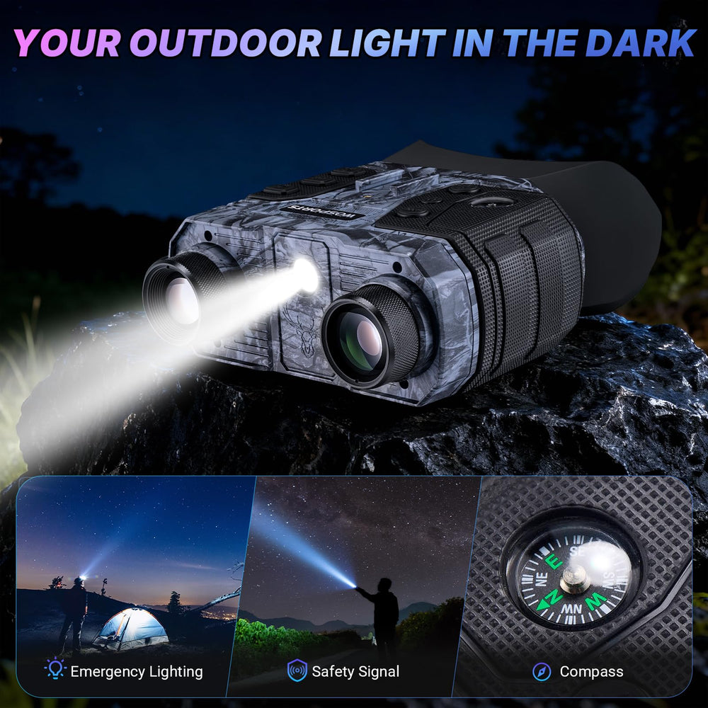 WOSPORTS 4K night vision goggles microSD storage for extended recording