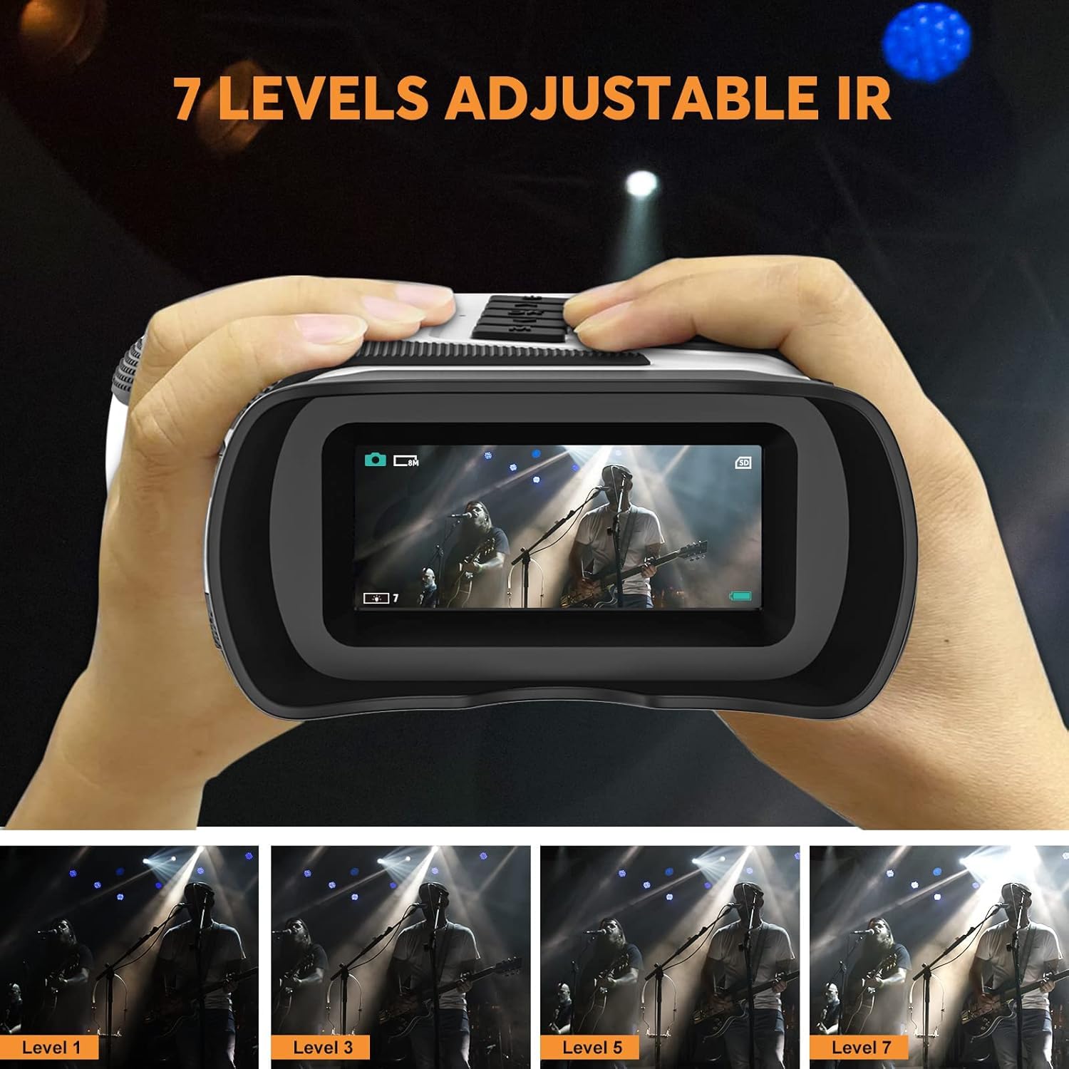 WOSPORTS 4K night vision goggles 5000mAh battery supports long field sessions.