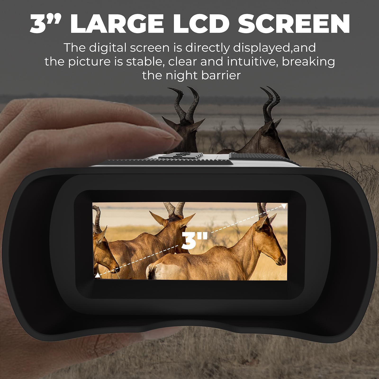 WOSPORTS 4K night vision goggles tripod mount enables steady long-duration recording
