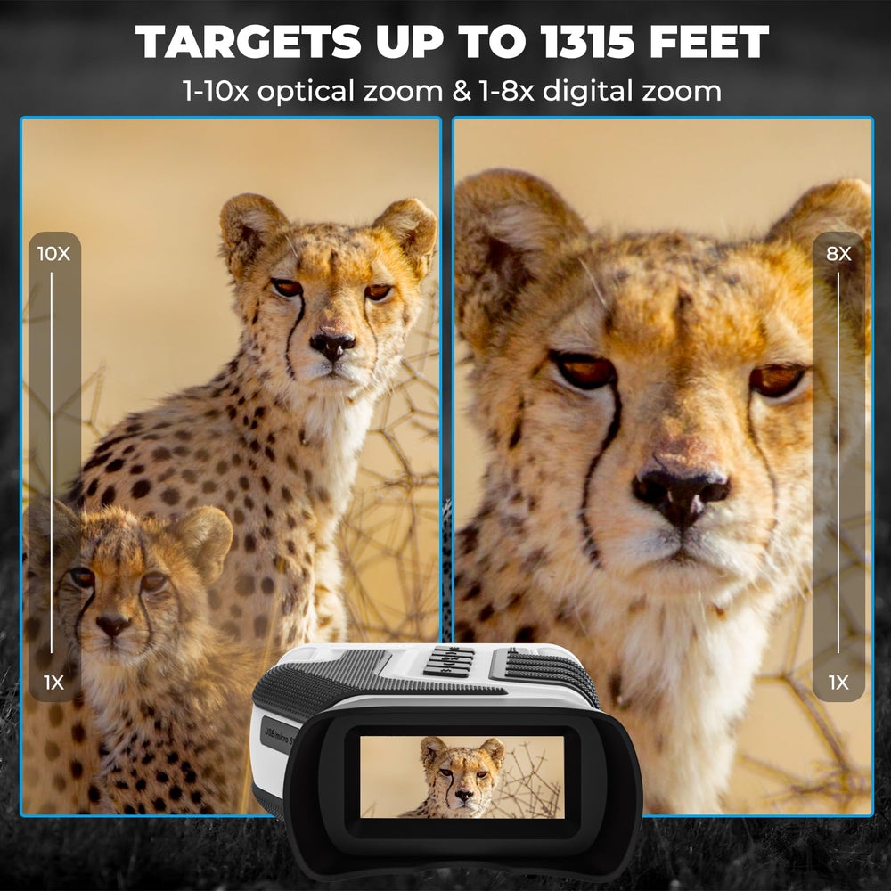 WOSPORTS dual-zoom 10x optical 8x digital captures detailed night scenes.
