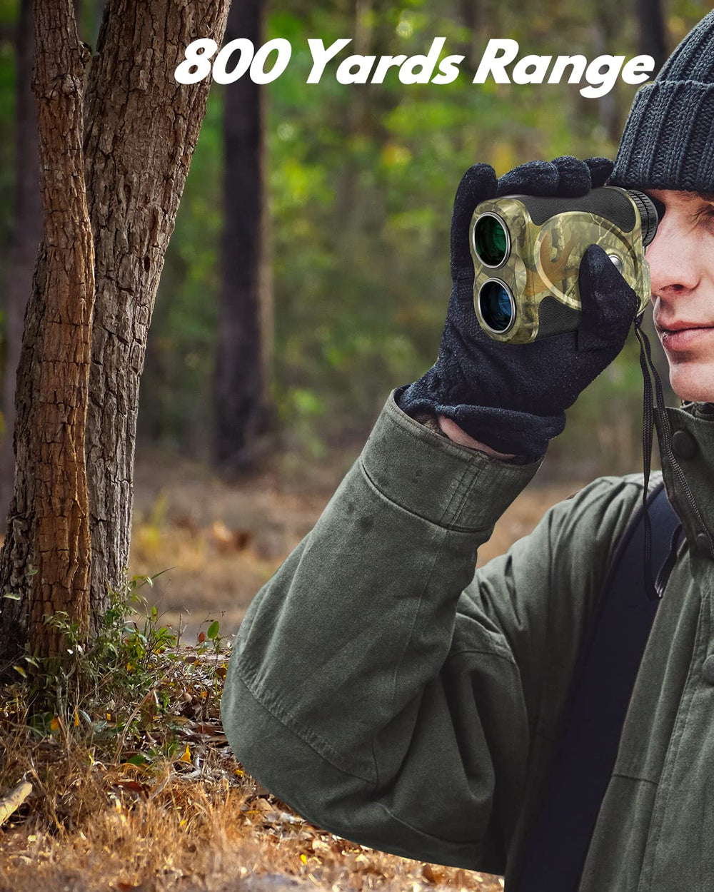 WOSPORTS rangefinder fast-reading display enables rapid distance checks.