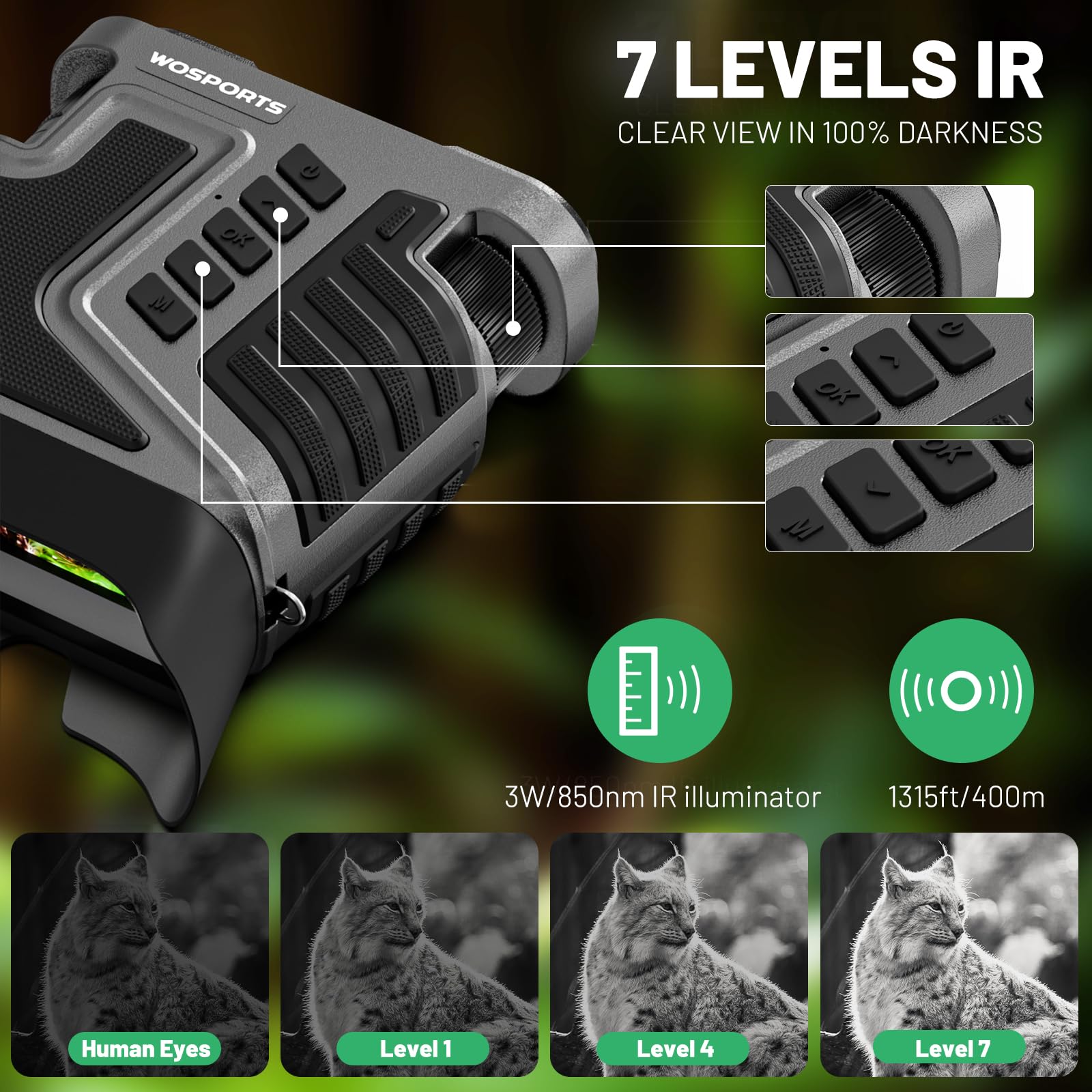 WOSPORTS IPX waterproof housing for rugged outdoor use