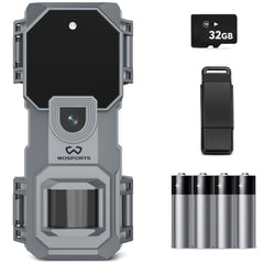 WOSPORTS mini trail camera compact design for discreet wildlife monitoring.