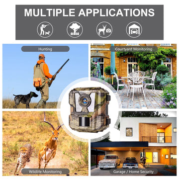 WOSPORTS mini trail camera easy installation with straps and stand mount