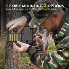 WOSPORTS Mini Trail Camera IP66 durability enables reliable outdoor use in harsh weather.