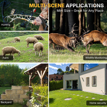 WOSPORTS mini trail camera outdoor wildlife monitoring in action conveys discreet monitoring.
