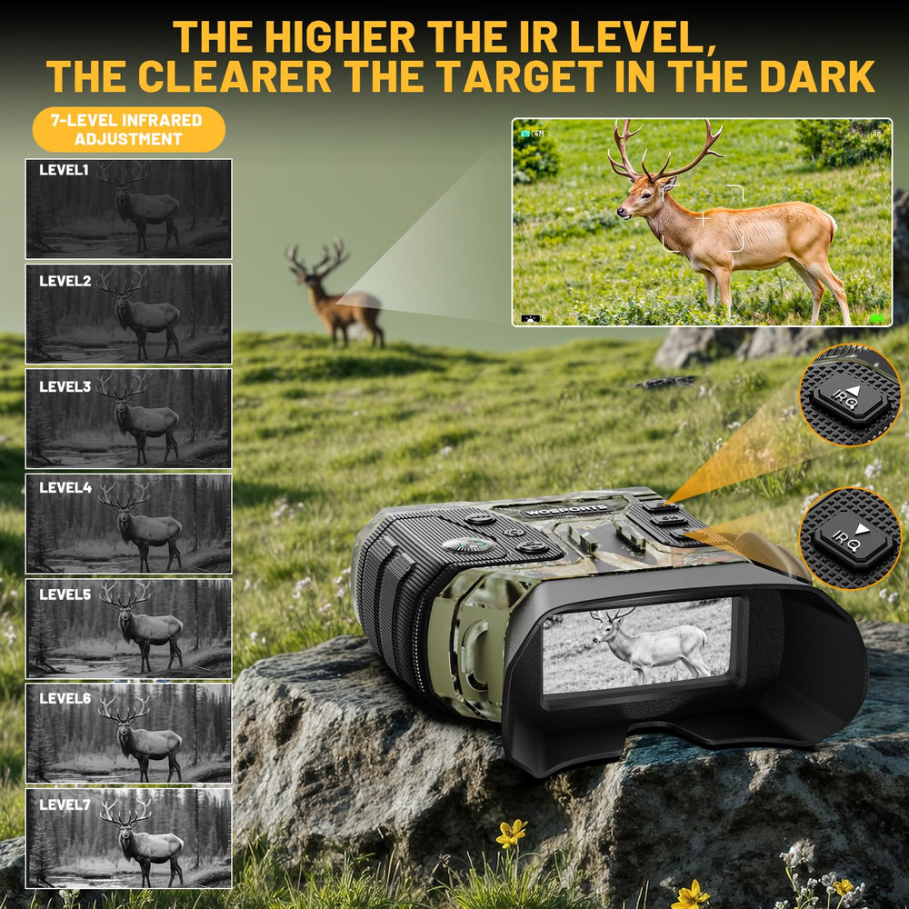 WOSPORTS night-vision 1300ft detection range for long-range wildlife spotting.