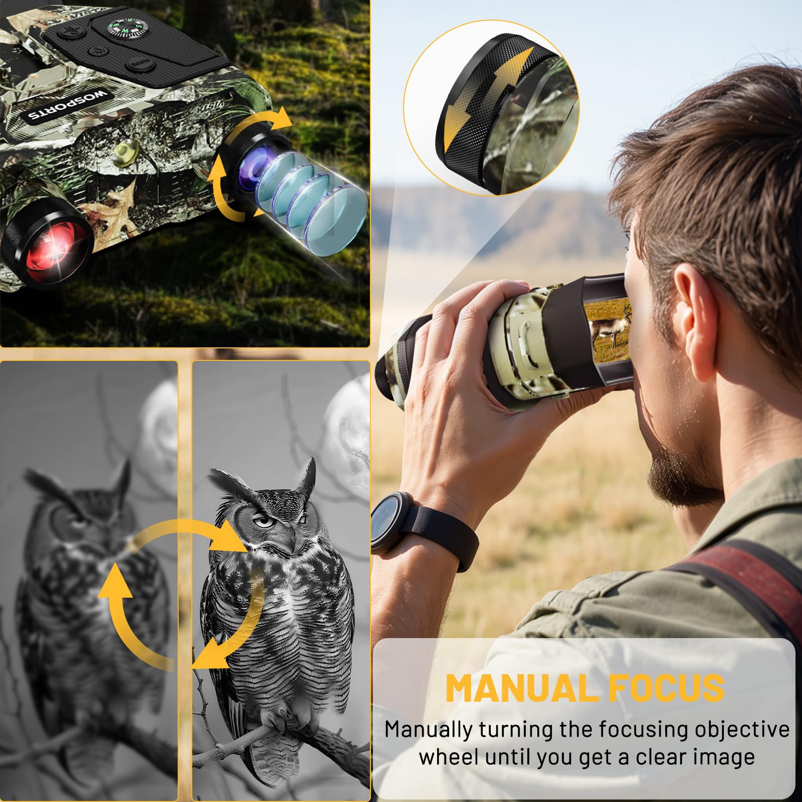 WOSPORTS compact carry case for organized and portable night vision gear.