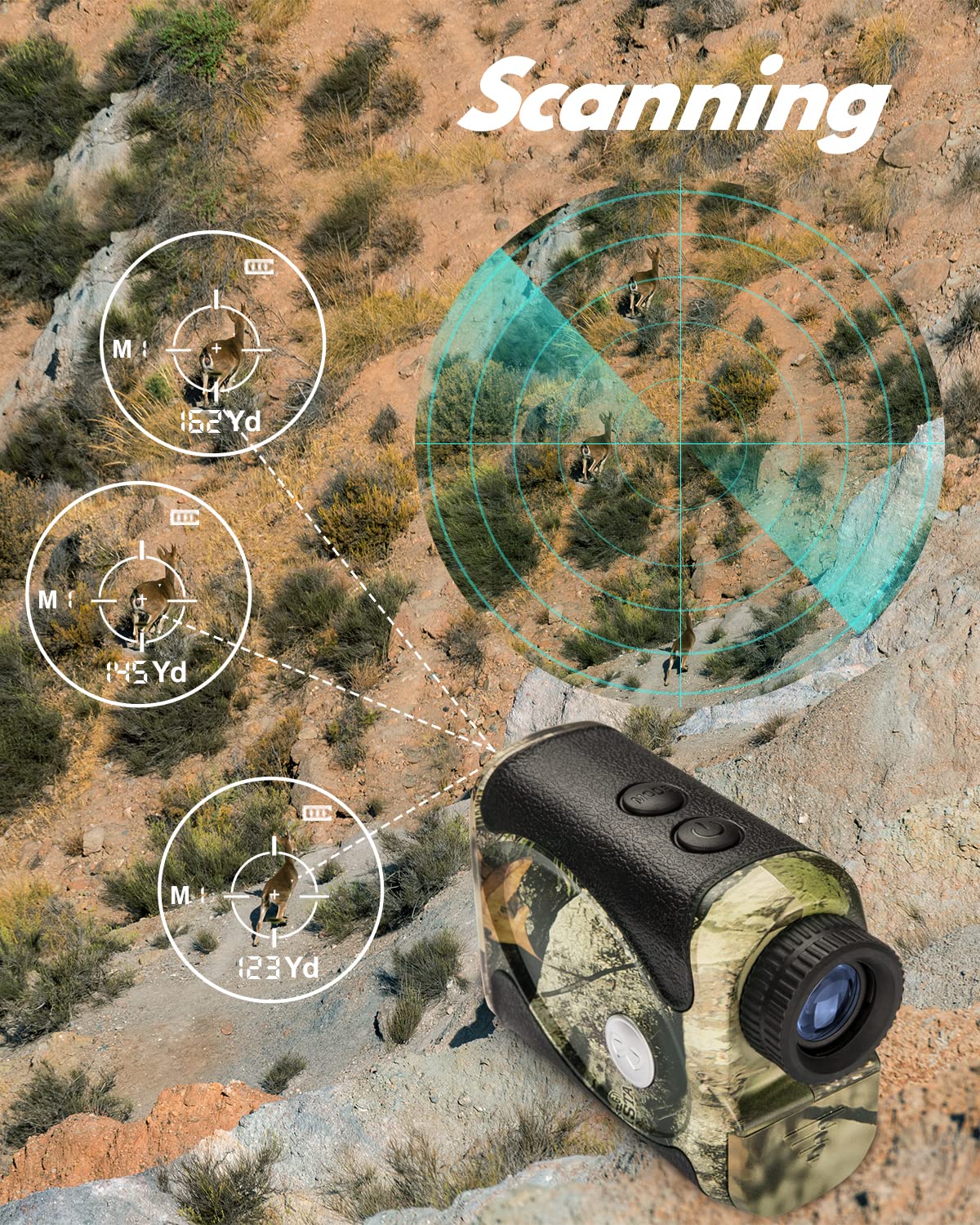 WOSPORTS rangefinder with golf flag locking enables versatile measurement