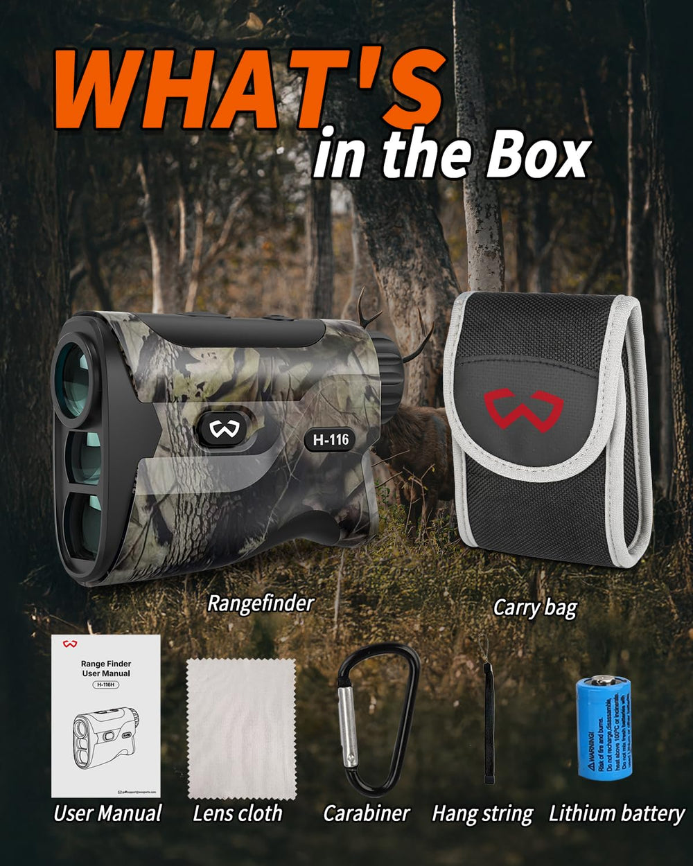 WOSPORTS rangefinder compact design fits field carry for fast access