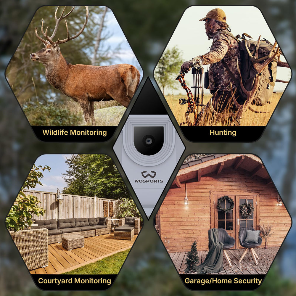 WOSPORTS trail camera installation setup image demonstrates easy mounting without disturbing wildlife.