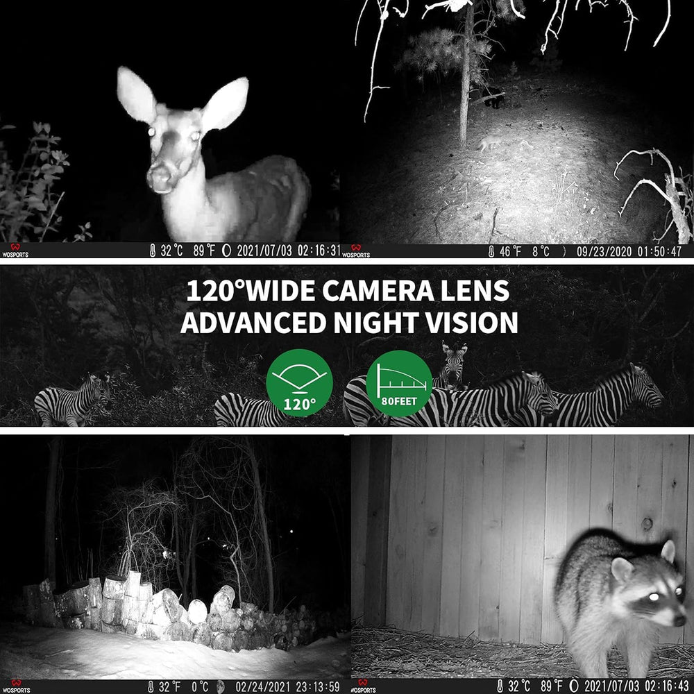 WOSPORTS Trail Camera LCD screen view aids quick setup and review