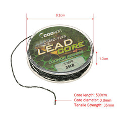 WOTAO lead core 55lb 5m camouflage for heavy cover carp fishing