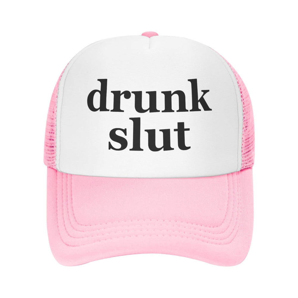 Wovotieh Drunk Slut Hat front view highlighting breathable fabric for daily wear.