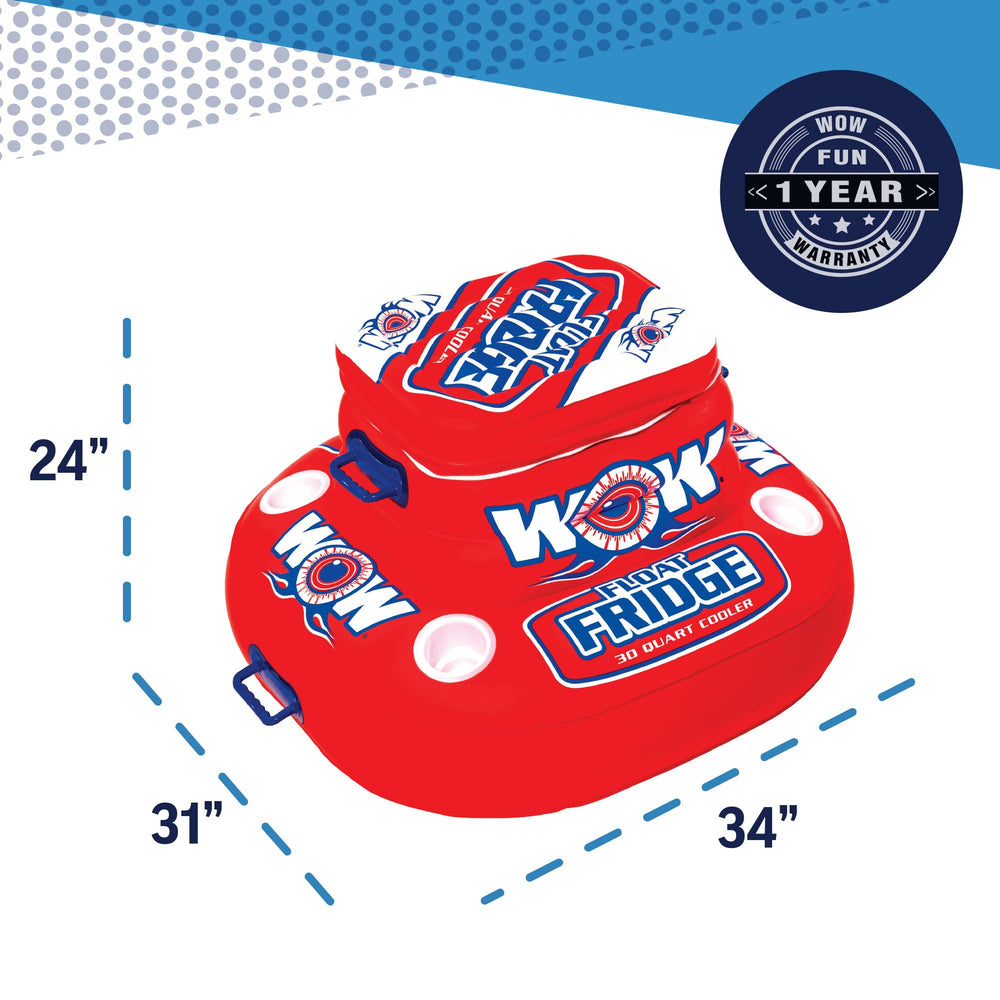 WOW Sports Inflatable Float Fridge cup-holders closeup highlights easy beverage access