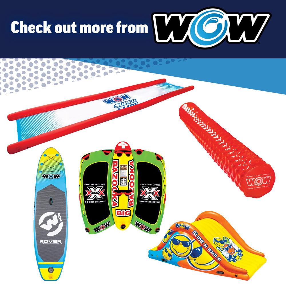WOW Sports Inflatable Float Fridge in use on water demonstrates floating beverage stability