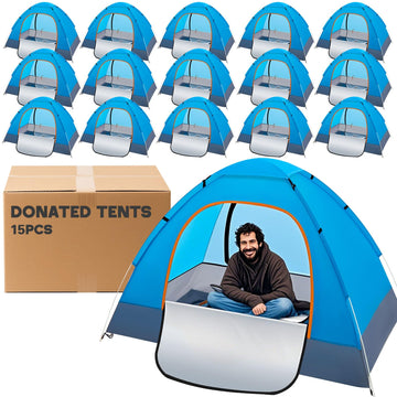 Wowangce 10 tents bulk-pack enables quick group pop-up shelter.