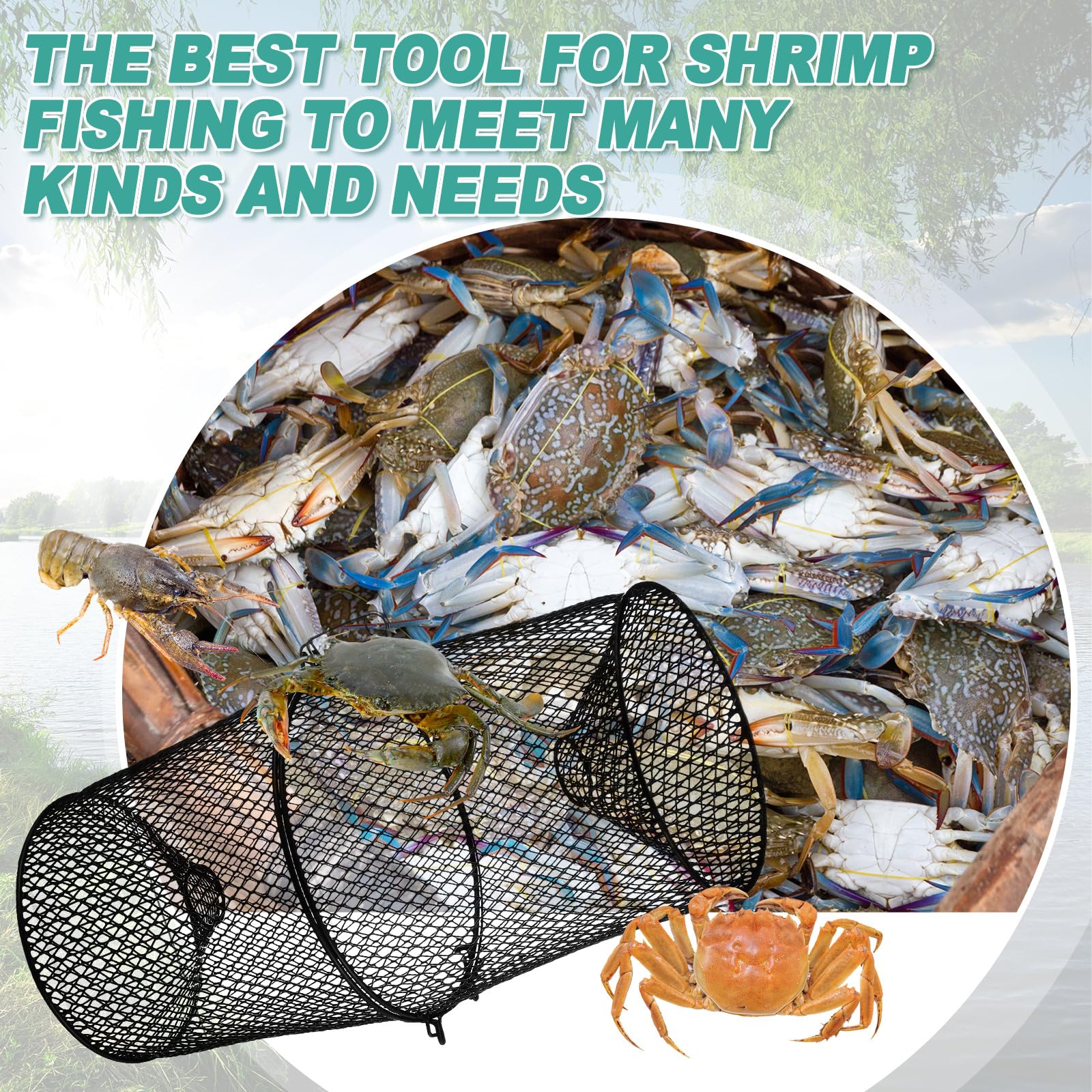 Bait bags included for crawfish traps