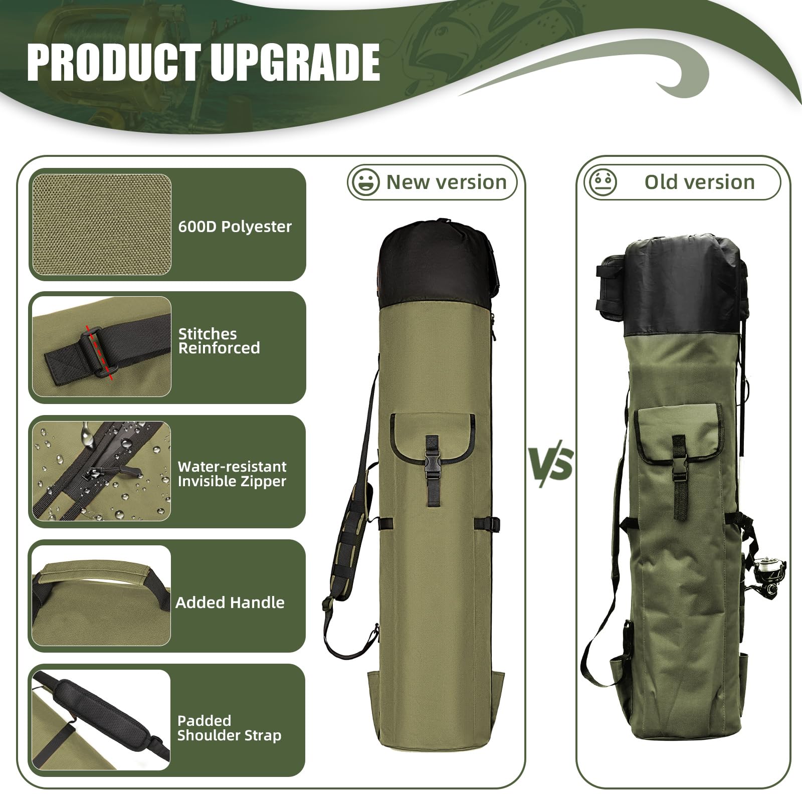 Wowelife green bag showing exterior pocket for quick-access essentials.