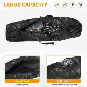 Wowelife fishing rod bag camouflage strap padding focus on comfort during journeys