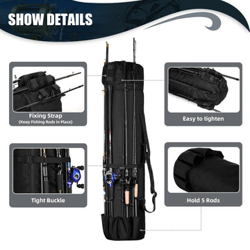Wowelife Fishing Rod Carrier Bag night-use design for early morning expeditions