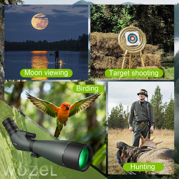 WOZEL scope with O-ring seals for moisture and dust protection.