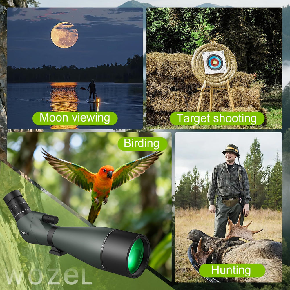 WOZEL scope with O-ring seals for moisture and dust protection.