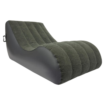 WPORDE air mattress S-shape sofa with pump, gray finish, ideal for camping.