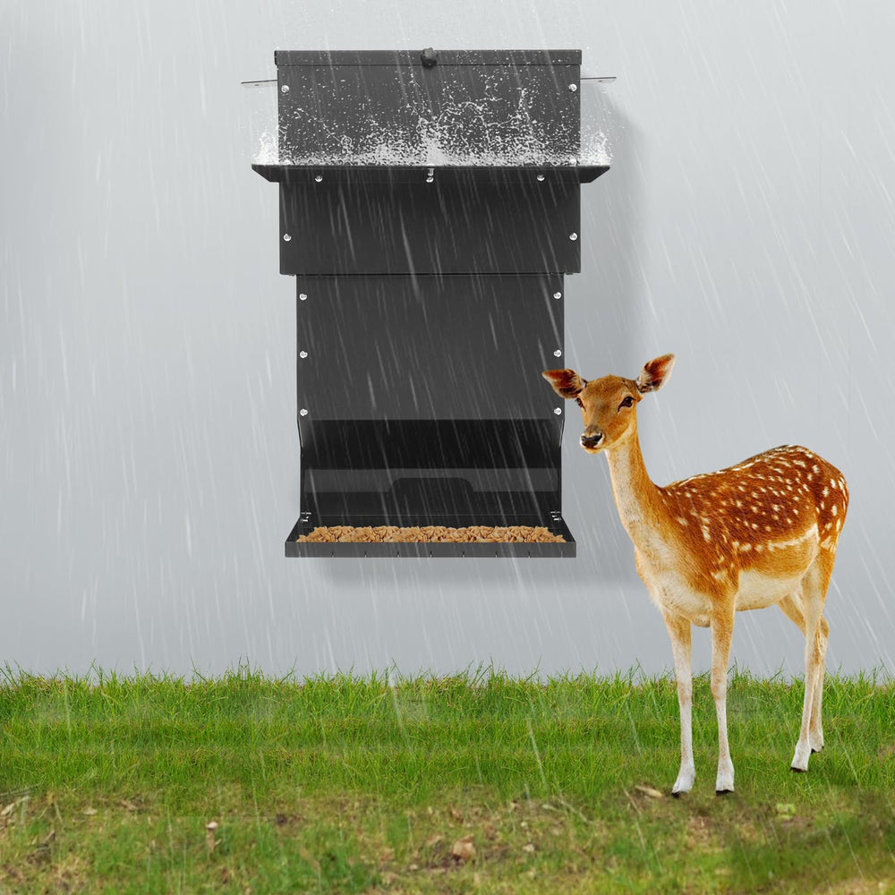 WPORDE deer feeder large-capacity dispenser ensures steady flow.