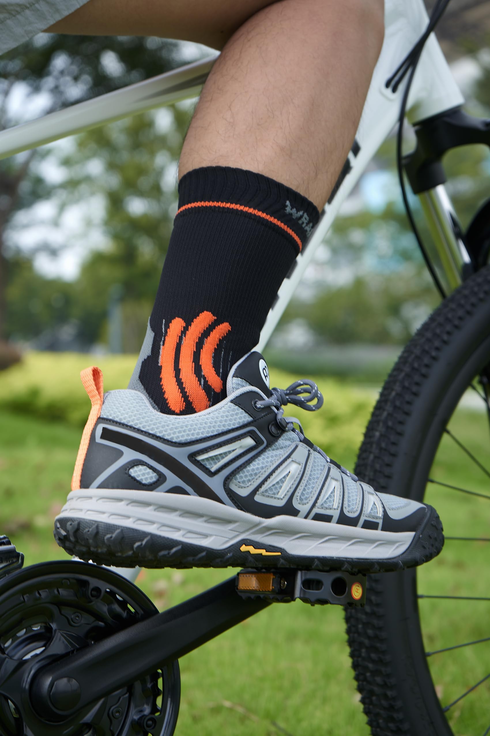 WRAP ME socks shown with breathable membrane for all-day comfort on trails