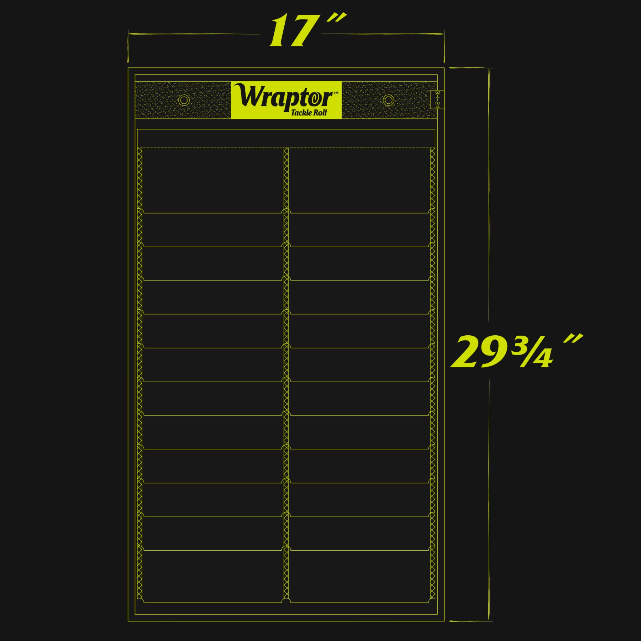 Wraptor Big Hitter deep-diving crankbait pocket design supports optimized storage.