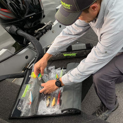 Wraptor tackle roll protects lures in separate pockets, reducing tangles.