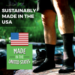 Wrightsock Merino Coolmesh II Crew inner moisture-wicking layer keeps feet dry and comfortable.