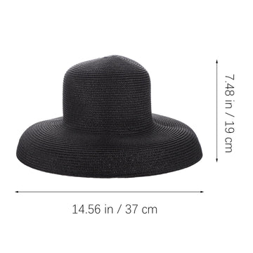 WRITWAA black wide brim straw hat - side profile