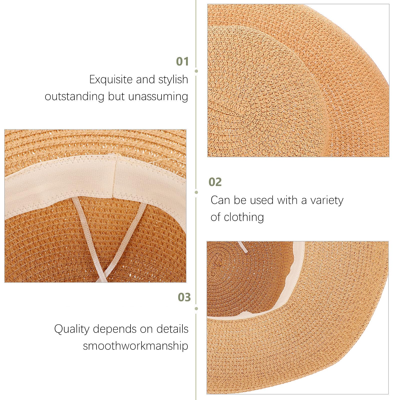 WRITWAA fashion-forward woven straw hat complements casual outfits and beach looks.