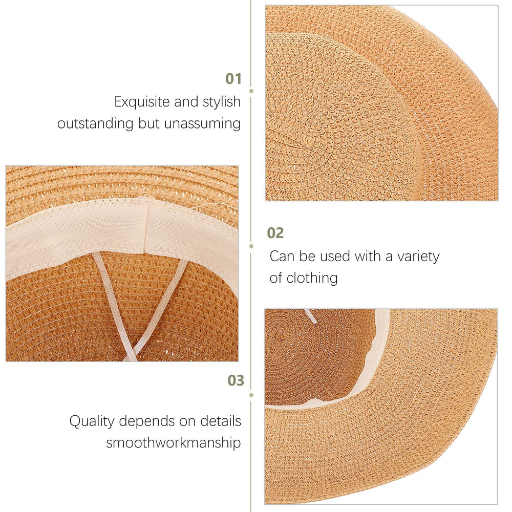 WRITWAA fashion-forward woven straw hat complements casual outfits and beach looks.