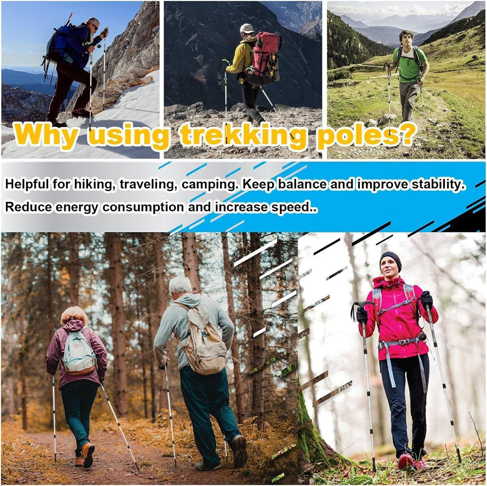 Wrzbest adjustable wrist strap trekking poles secure grip during climbs and descents.